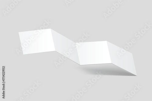 Blank square four fold open leaflet with shadows mockup template on background. Design for open booklet, thank you card, notecards, flyer, greeting card, wedding invitation, postcard, brochure. Vector