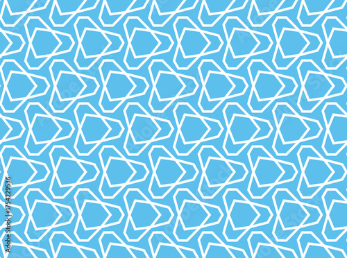Abstract geometric pattern. A seamless vector background. White and blue ornament. Graphic modern pattern. Simple lattice graphic design