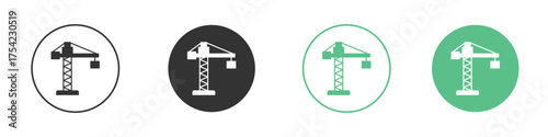 Construction crane icon element for designs