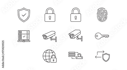 Vector art of security icon set