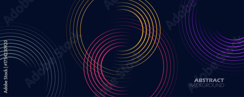 Line circles pattern. Futuristic abstract background for creative graphic design. Vector illustration.