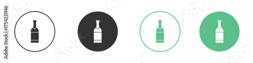Champagne bottle icon element for designs
