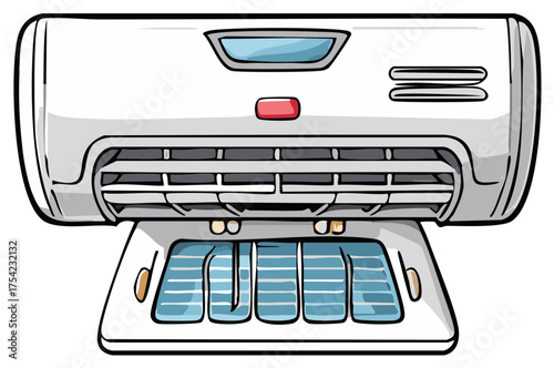 Split Air Conditioner Cooling Appliance Illustrative Style for Comfort in Warm Weather Climates