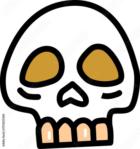 Skull hand drawn icon