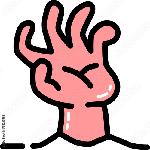 Zombie hand from land hand drawn icon