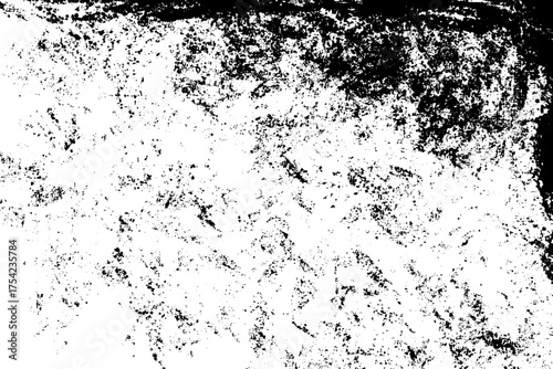 Rough black and white texture vector. Distressed overlay texture. Grunge background. Abstract textured effect. Vector Illustration