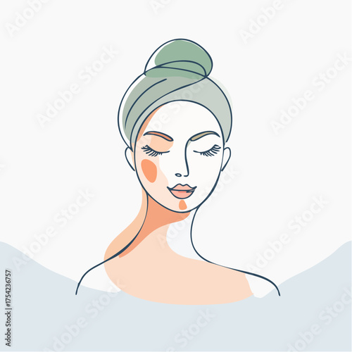 Woman with eyes closed enjoying a spa treatment skincare.