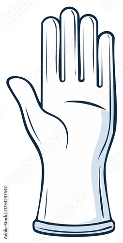 Clean white glove illustration with dark outline on a white backdrop