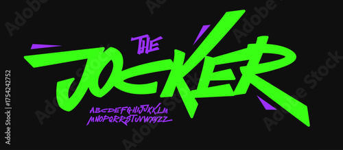 Urban graffiti alphabet, marker rebellious font, street art type for punk logo, bold mural hype headline, underground hiphop dancing typography, bounce energetic typographic design. Vector typeset.