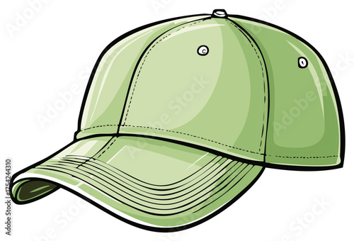 Green Baseball Cap Illustration