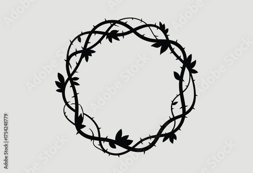 Crown of thorns vector illustration thorny wreath religious symbol christian icon suffering design scalable graphic digital art eps silhouette vector illustration white background