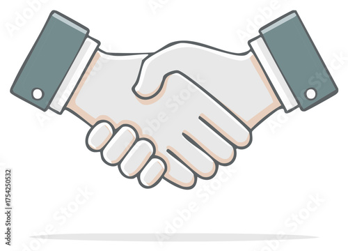 Close-up of a handshake illustration symbolizing agreement, partnership, and success