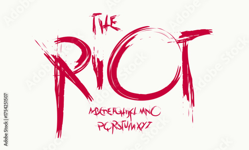 Grunge brush alphabet, scratchy textured font, rebellious horror typeface for protest poster, punk logo, wild expressive headline, raw typographic design, modern distressed typography. Vector typeset.