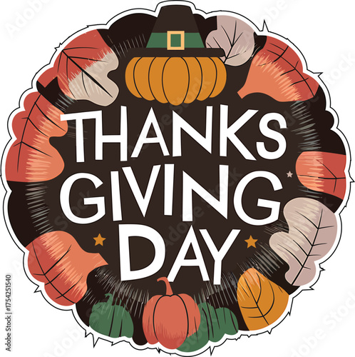 Thanksgiving Day Vector Illustration for T-Shirt, Sticker, Cut File