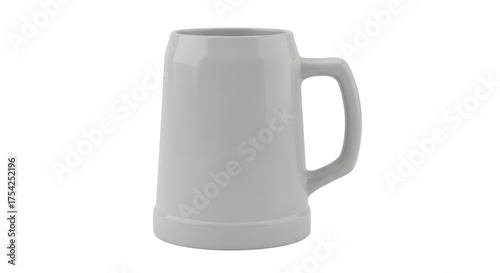 Fotografia Isolated gray ceramic beer stein for drinking at the bar, oktoberfest, celebrati