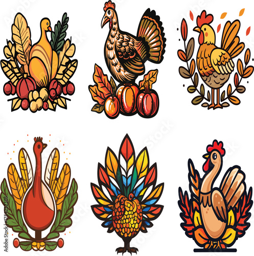 Thanksgiving Day Logo Vector Illustration Graphic for T-Shirt and Print