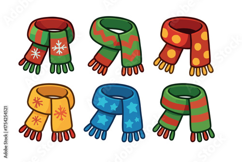 Stylish women in fashionable outfits for autumn season. Set of 6 vector illustration