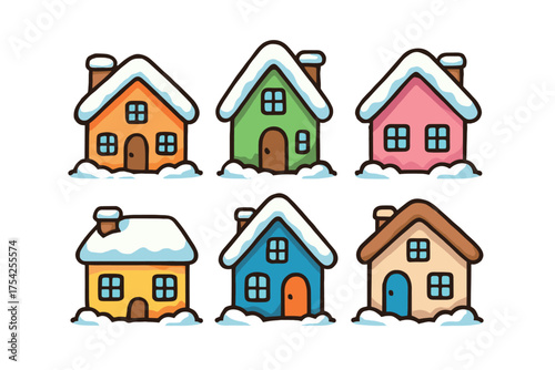 New Year celebration elements for 2024 party planning. Set of 6 vector illustration