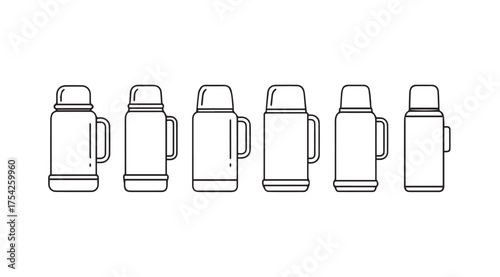 Vector art of thermos collection