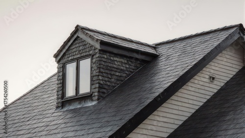 Close-up of a Dormer Window on a Slate Roof.