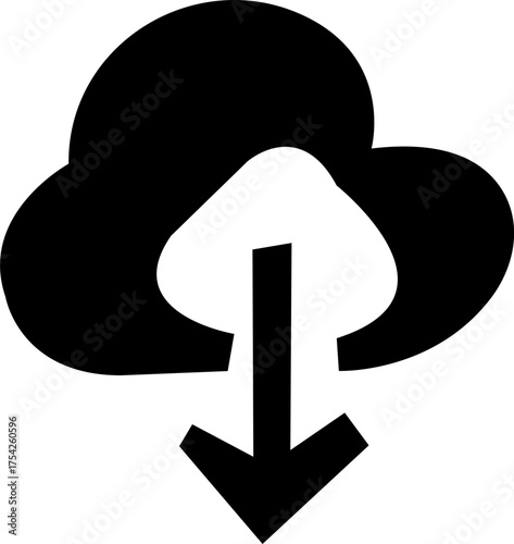 Title: Financial loss icon , descending bar chart , arrow representing recession business failure stock market crash ,economic decrease vector solid glyph icon, isolated on transparent background