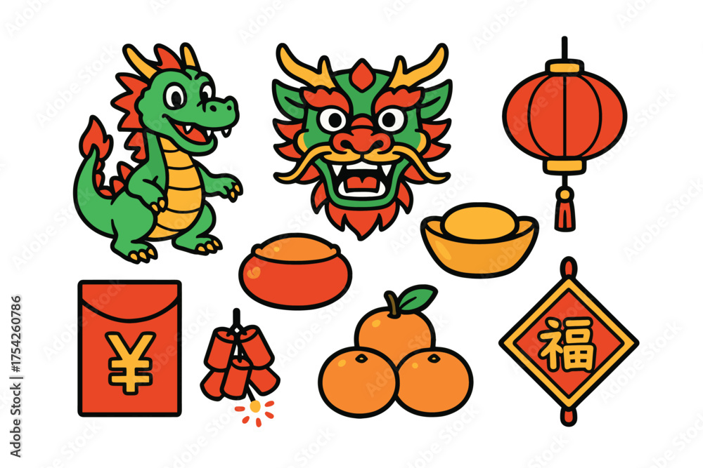 Fototapeta premium Grocery shopping carts filled with fresh produce and beverages. Set of 6 vector illustration