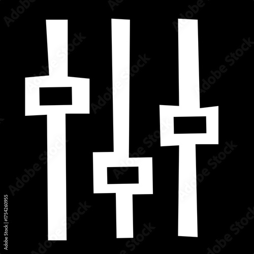 Digital Menu Icons. Solid, filled icon , digital menu interface: hamburger menu, dropdown list, search bar, filter icon, settings gear, scroll bar, isolated on transparent background