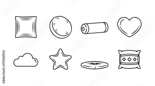 Vector art of pillow collection set