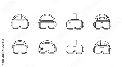 Vector art of set of vr glasses