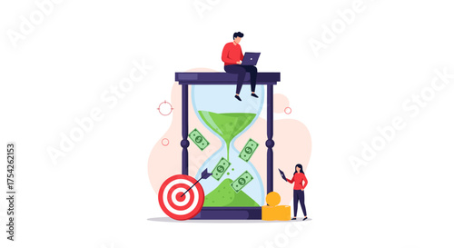 Concept of time is money illustrating financial growth and successful business strategy.