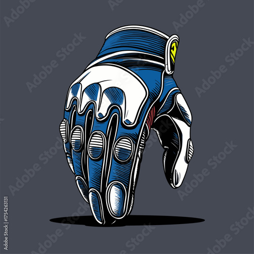 cool racing motorcycle gloves vector