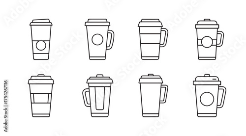 Vector art of coffee cup icons
