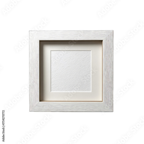White square picture frame with a mat