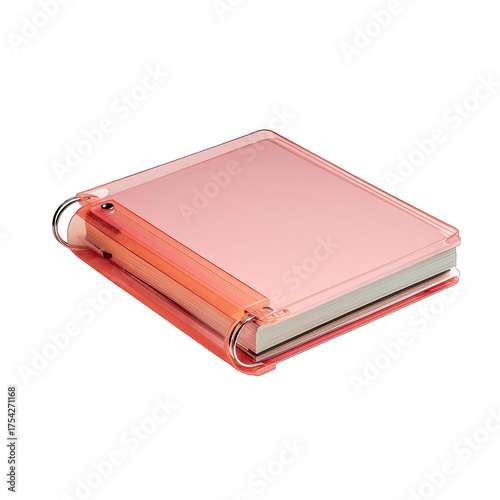 Pink notebook in clear protective cover