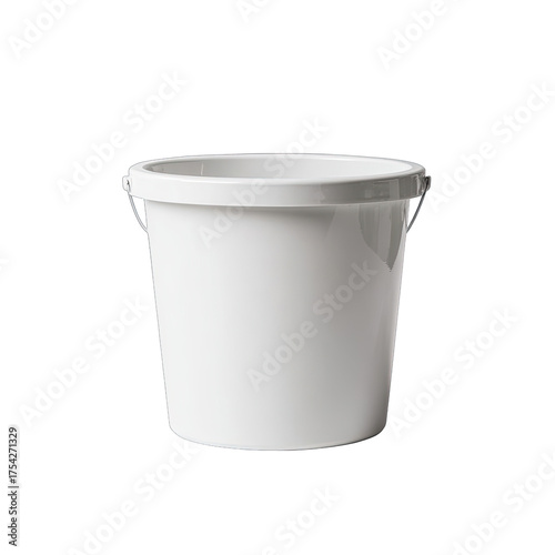 White plastic bucket with handle (2)