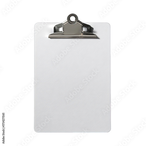Blank white clipboard with metal clip (1)