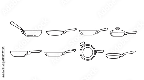 Vector art of frying pan icons