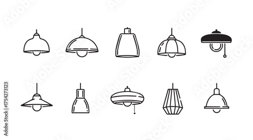 Vector art of lamp icon set