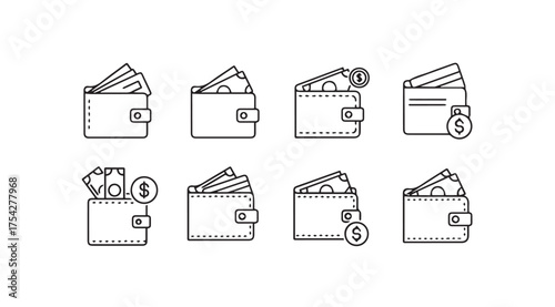 Vector art of wallet icon collection
