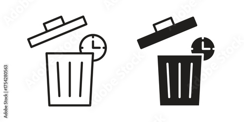 Time waste icon set in flat and line style vectors