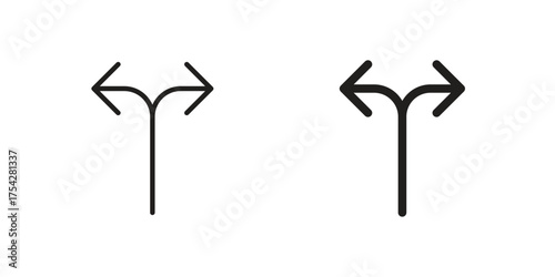 Split icon set in flat and line style vectors