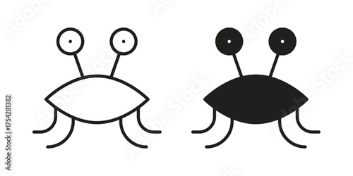 Spaghetti Monster Flying icon set in flat and line style vectors