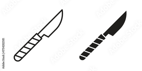 Scalpel icon set in flat and line style vectors