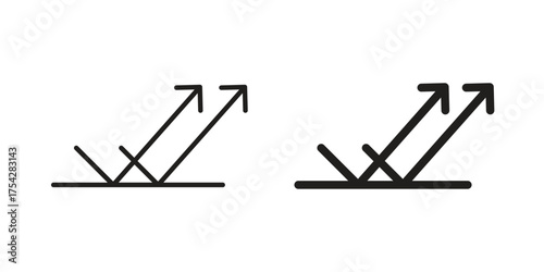 Reflect icon set in flat and line style vectors