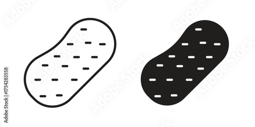 Potato icon set in flat and line style vectors