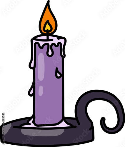 Chamber stick candle holder illustration