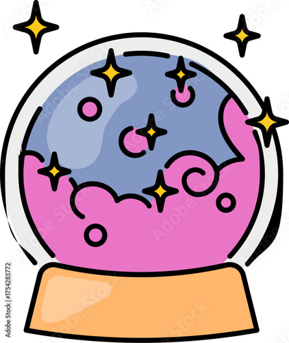 Crystal ball illustration