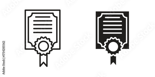 License icon set in flat and line style vectors