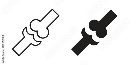 Joint icon set in flat and line style vectors