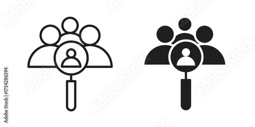 Hiring icon set in flat and line style vectors